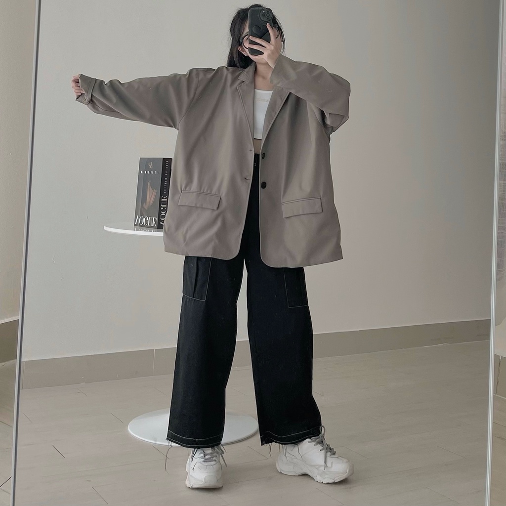 Áo Blazer Nữ Hàn Quốc SUNGJAE Blazer Nữ Form Rộng JEM CLOSET Chất Tây Dẻo Dày Style Công Sở Nhiều Màu Dễ Phối 10312