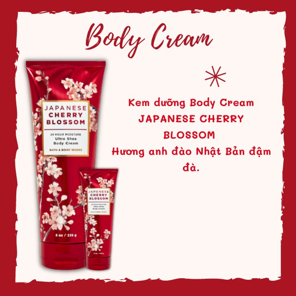 Xịt thơm body Bath and Body Works Japanese Cherry Blossom- Lưu hương, giữ mùi, dưỡng ẩm