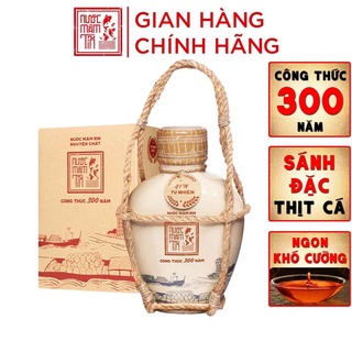Nước mắm Tĩn nhãn xưa độ đạm 41N 500ml rin bình gốm nguyên chất truyền thống sạch không chất bảo quản