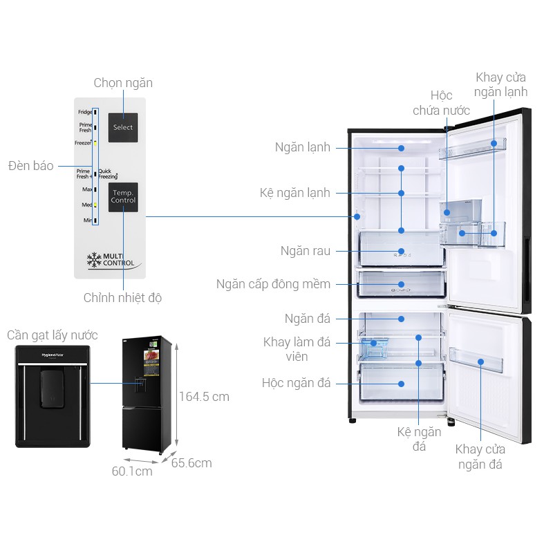 Tủ lạnh Panasonic 290L NR-BV320WKVN