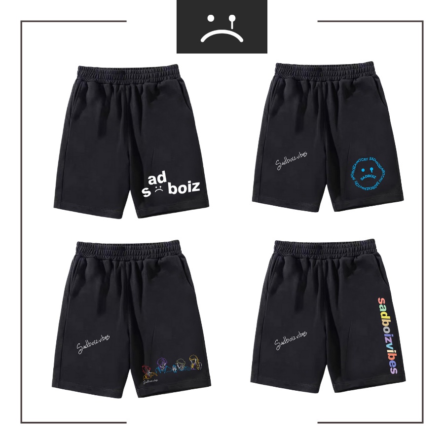 Quần short Sad Boiz, quần đùi nam, nữ chất nỉ cotton cao cấp B.U unisex kiểu dáng ulzzang
