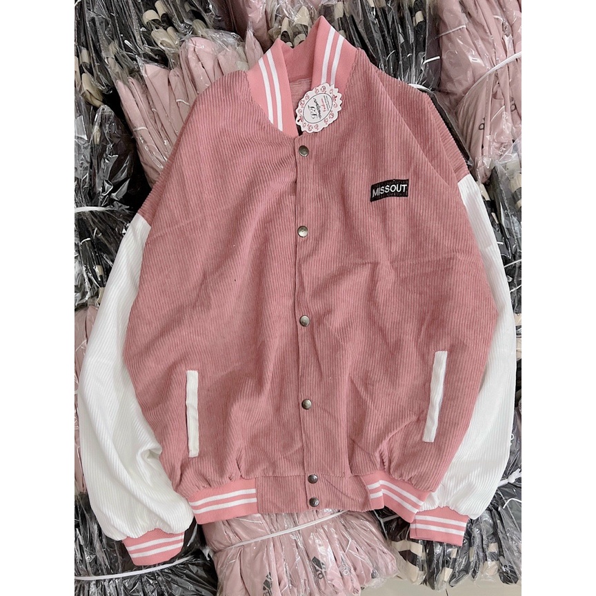 [ Hình Thật 100%] Áo Bomber Nhung Tăm Unisex Form Rộng Cực Xịn Cực Chất