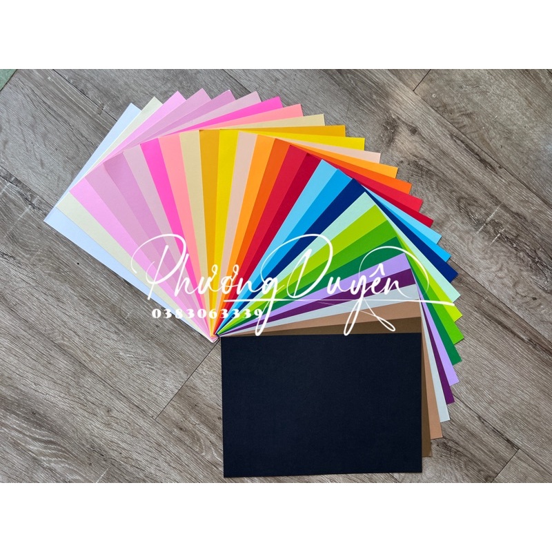 Xấp 100 tờ Giấy mỹ thuật khổ A4 120-160gsm gấp quạt,làm thiệp, làm hoa, cắt dán thủ công