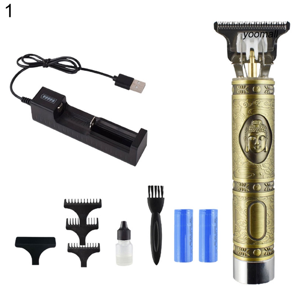 [Hàng mới về] Bộ Tông Đơ Cắt Tóc Không Dây T9 Có Thể Sạc Lại Tiện Dụng Kèm Phụ Kiện