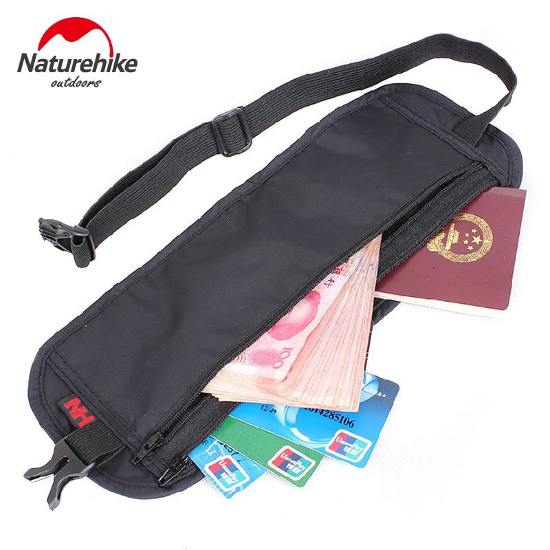 Túi đeo eo Naturehike NH15Y005-B bằng nylon siêu mỏng phong cách thể thao chống trộm 295 x 110mm