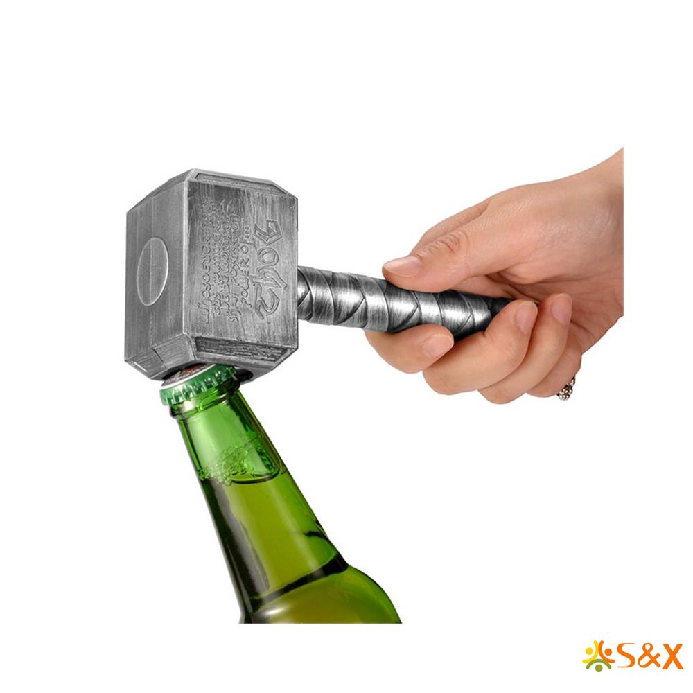 S&X Beer Bottle Openers Retro Thor Hammer Beer Opener Wine Corkscrew Beverage Wrench Jar Opener