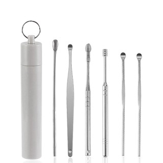 Bộ Dụng Cụ Ngoáy Tai Lấy Ráy Tai 6 Món Bằng Thép Không Gỉ Cao Cấp