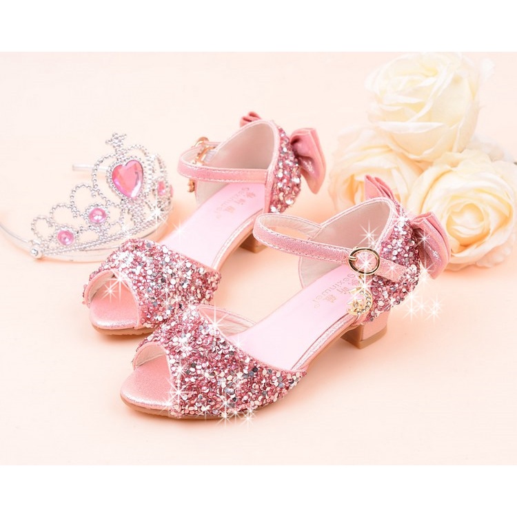 Xăng đan cao gót đế mềm thoáng khí thời trang mùa hè 2020 cho bé gái