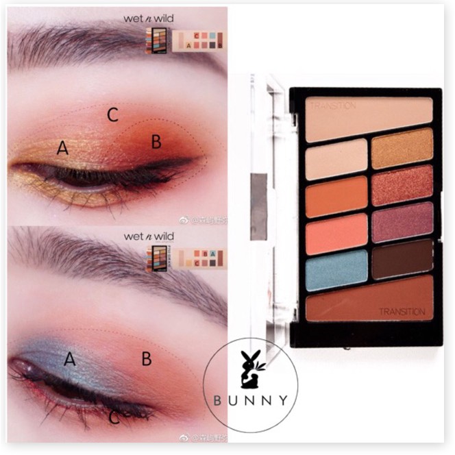 [Mã giảm giá mỹ phẩm chính hãng] Bảng phấn mắt Wet N Wild Color Icon Eyeshadow 10 Pan Palette Bunny Beauty hàng đủ bill