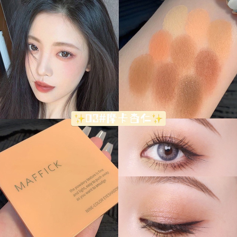 Bảng Phấn Mắt MAFFICK 9 Màu Lấp Lánh Nhung Mịn Dễ Sử Dụng | BigBuy360 - bigbuy360.vn