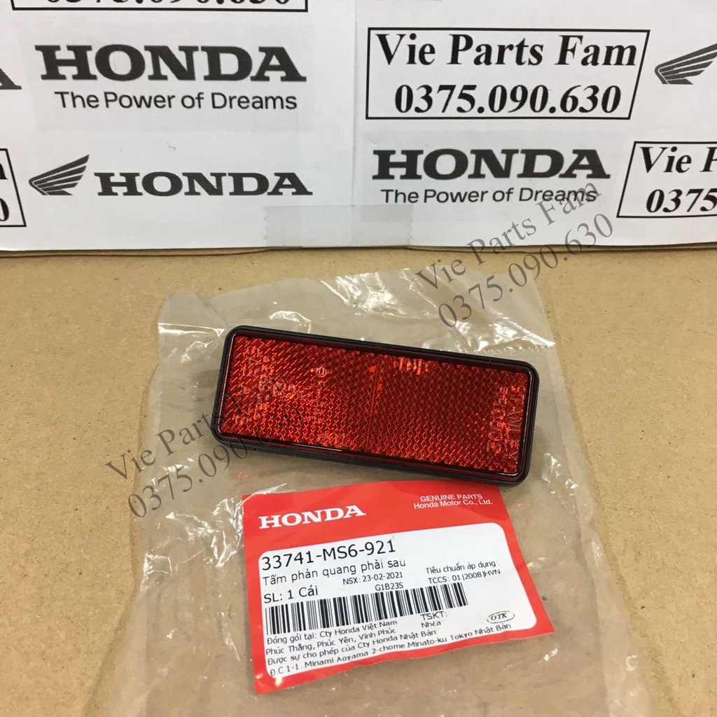 Tấm phản quang bộ dè sau, đuôi biển số xe Vision, SH Mode, PCX, SH Việt, SH Ý, Fu Led, Lead 125 - Hàng chính hãng Honda