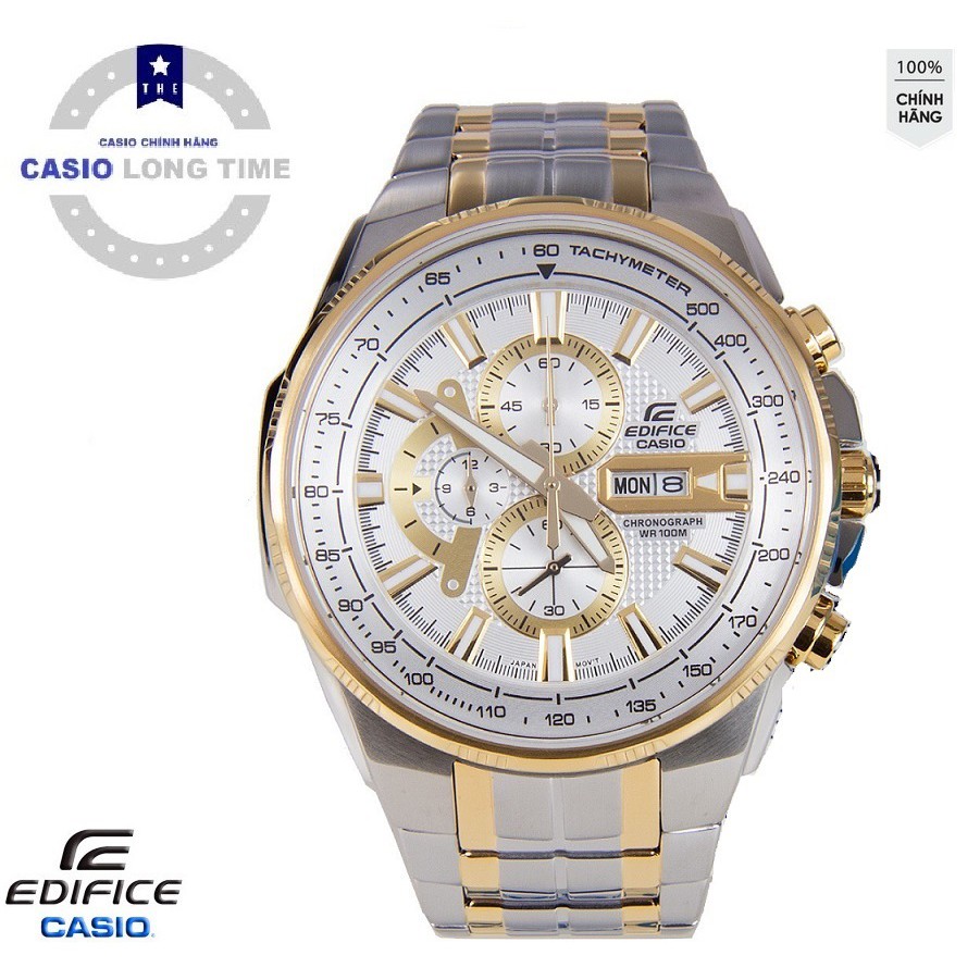 ĐỒNG HỒ NAM CASIO EDIFICE EFR-549SG-7AVUDF Dây kim loại mạ vàng - Mặt 6 kim vàng