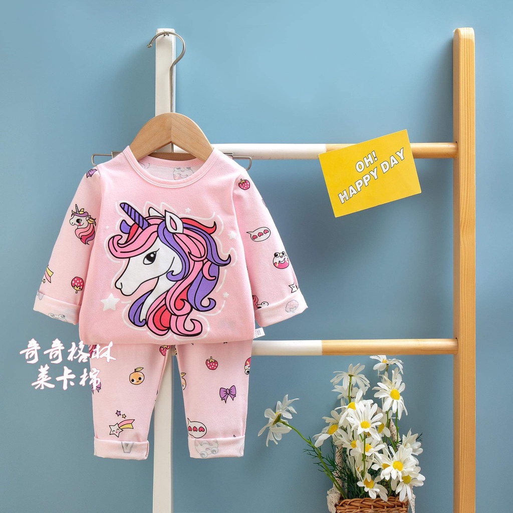 (QiQi BG 26-35kg )Đồ bộ bé gái quảng châu xuất hàn  Bộ quần áo dài tay QiQi cotton xuất Hàn cho bé gái ( 5-8 tuổi))