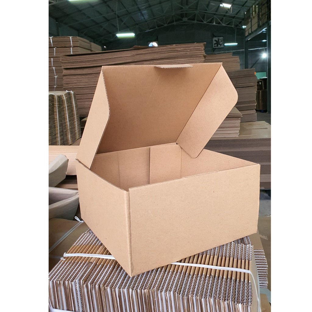 25x25x13 - 25 hộp carton nắp cài đơn giản, giấy đẹp V144