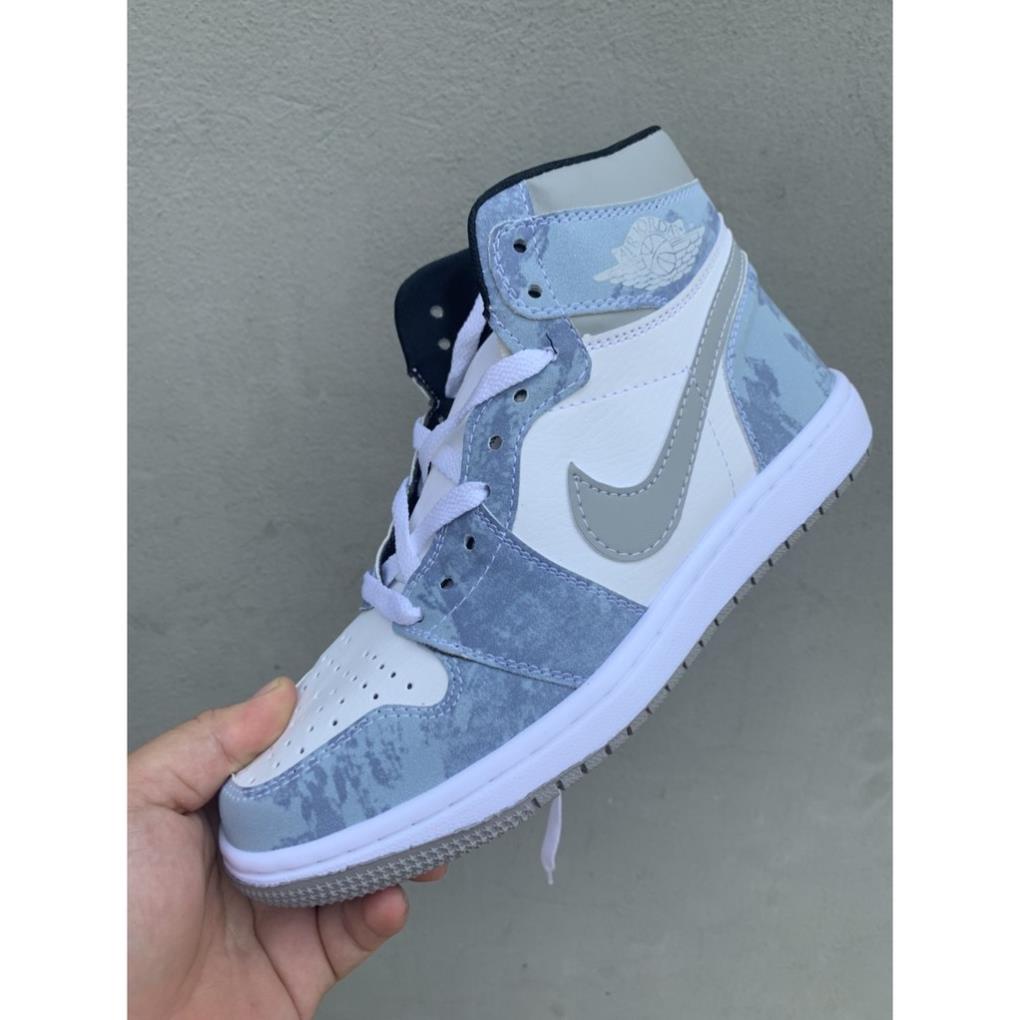 Giày JD1 high Jordan 1 hyper xanh nỉ thể thao sneaker Hot trend nam nữ