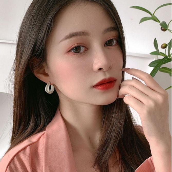 Bông Tai Mạ Bạc 925 Hình Hoa Đính Đá Đơn Giản Phong Cách Hàn Quốc