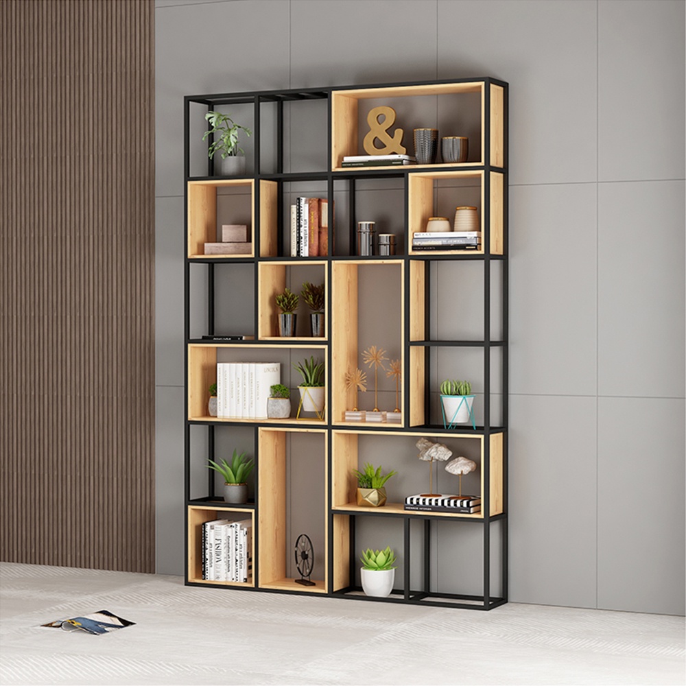 Kệ trưng bày trang trí, để sách IBIE AK022 mặt gỗ, khung sắt sơn tĩnh điện, tùy chọn kích thước, màu sắc, gia công tỉ mỉ