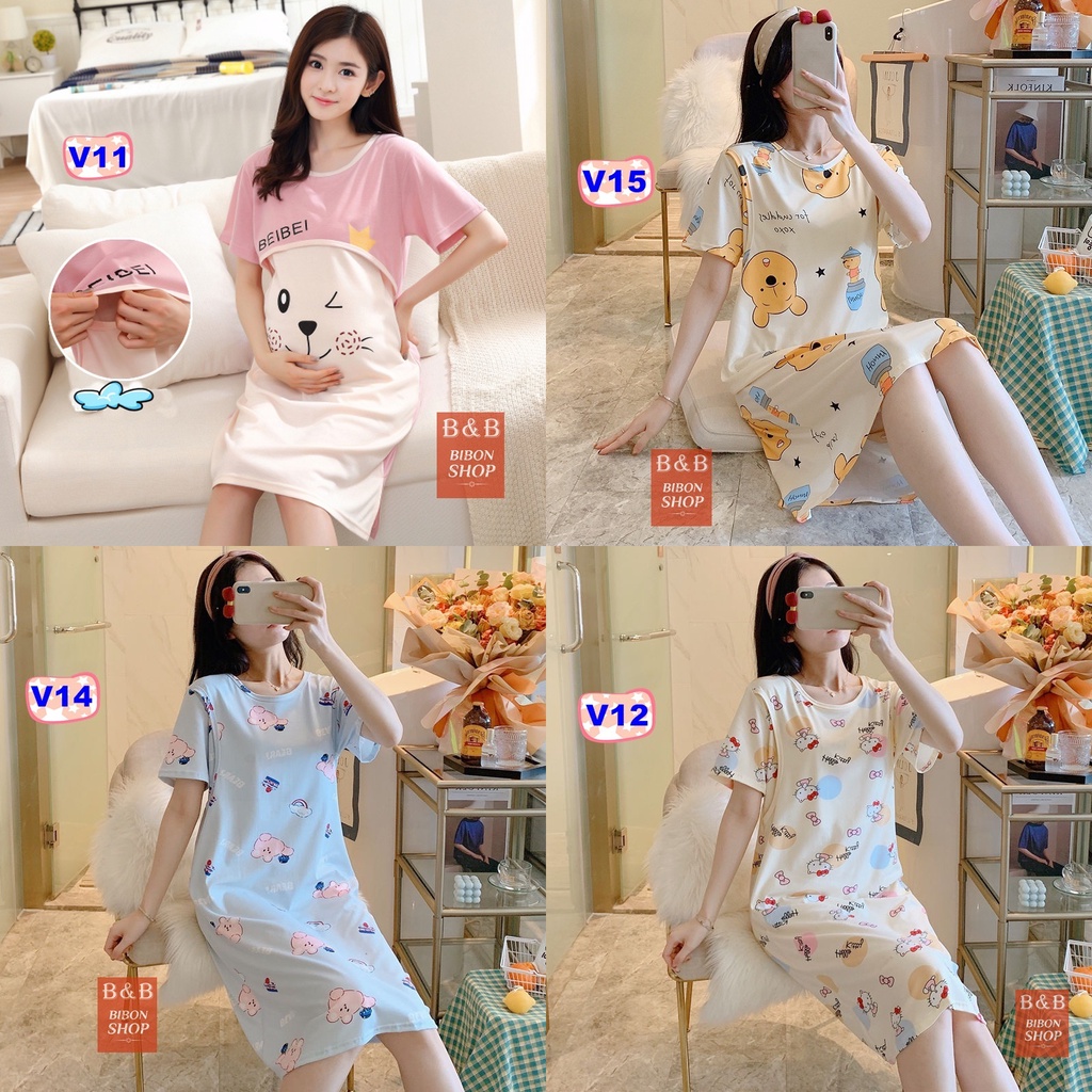 Váy Bầu và Sau Sinh có thiết kế cho con bú siêu xinh [hàng chuẩn Quảng Châu]