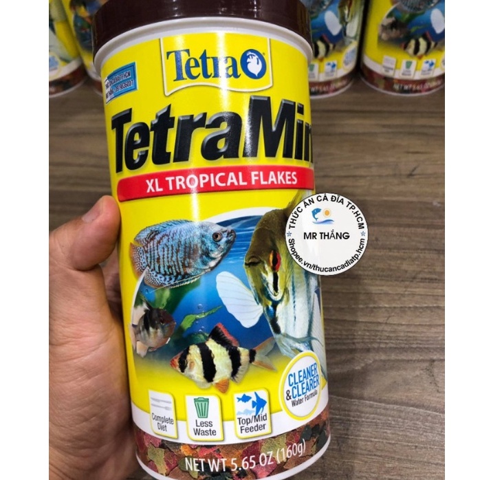 TetraMin Tropical Flakes Fish Food : Thức ăn dạng miếng, lá cho các dòng thần tiên