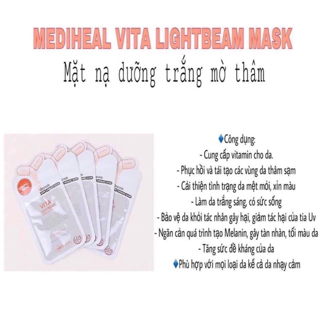 Mặt nạ Mediheal tràm trà (tea tree) collagen, nhau thai (placenta), N.M.F (cấp ẩm), vita (trắng da) - Chính hãng