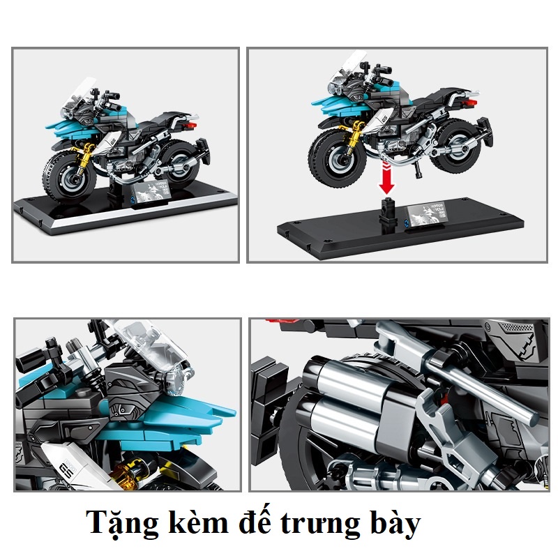 Bộ đồ chơi lắp ghép lego Xe Moto Phân khối lớn mini siêu cool cho bé trai, Bộ đồ chơi lắp ráp xe máy motor