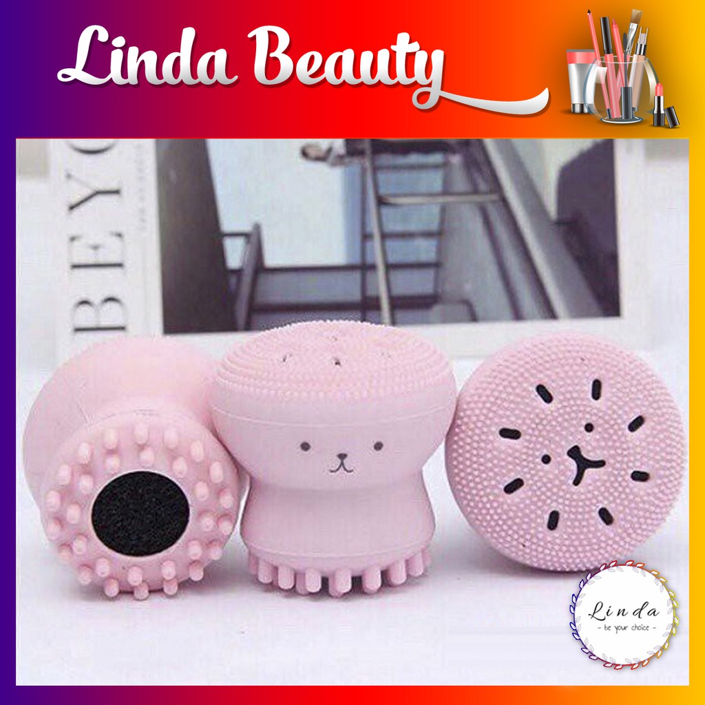 Cọ rửa mặt 2 đầu Silicon Bạch tuộc Hàn Quốc