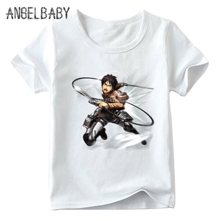 Áo Thun Trắng Mùa Hè In Hình Anime Attack On Titan Vui Nhộn Cho Bé 483