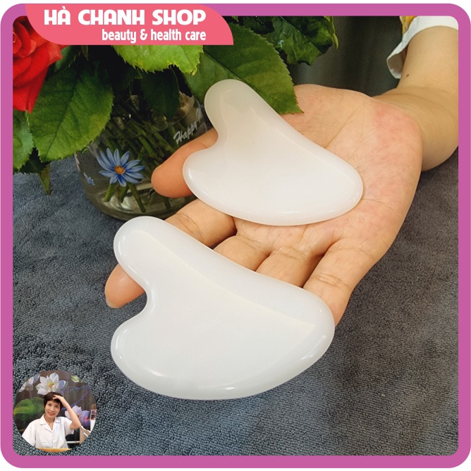 Miếng Cạo Massage Hình Tim Bằng Đá Trắng Đẹp Mát Xa Mặt Mắt Dụng Cụ Spa Dưỡng Sinh Chăm Sóc Da