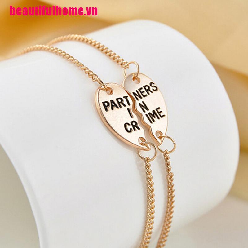 Bộ 2 Vòng Tay Mặt Mảnh Ghép Trái Tim Cho Tốt Nhất