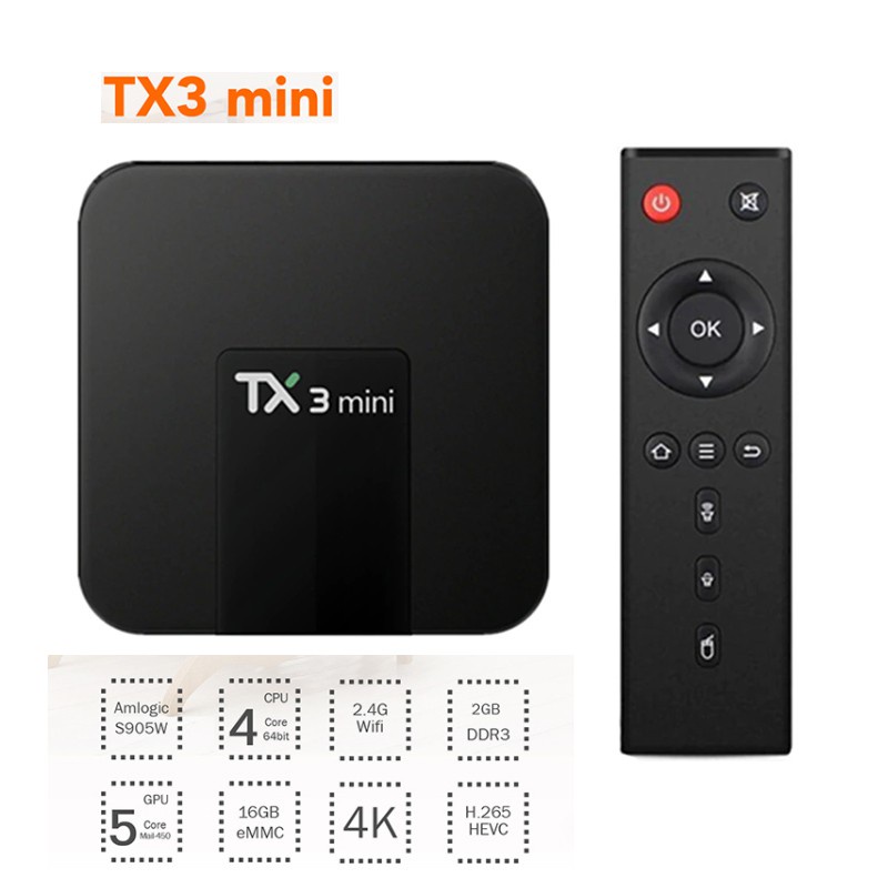 ☜Android Tivi Box Tx3 Mini Ram CPU S905 - 2GB, Rom 16GB 10.0