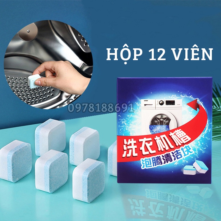 Viên Tẩy Lồng Máy Giặt, Diệt Khuẩn, Tẩy Chất Cặn Bẩn Lồng Máy Giặt – Hộp 12 Viên