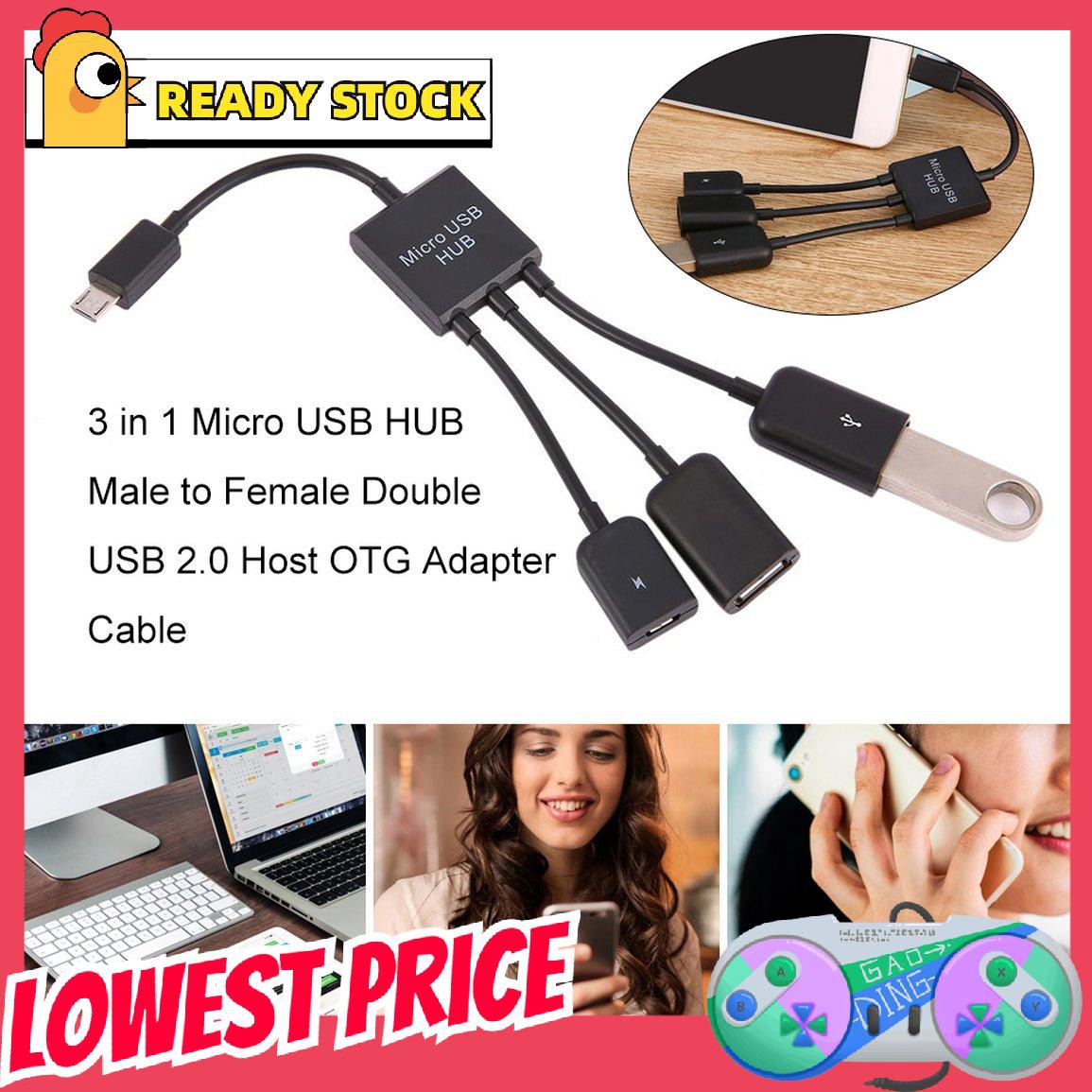 Cáp Chia Cổng Micro Usb 2.0 3 Trong 1 Tiện Dụng