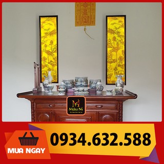 Đèn thờ tranh trúc chỉ in mâu ni, cặp 2 vách 30cm x 120cm , nhiều mẫu để chọn