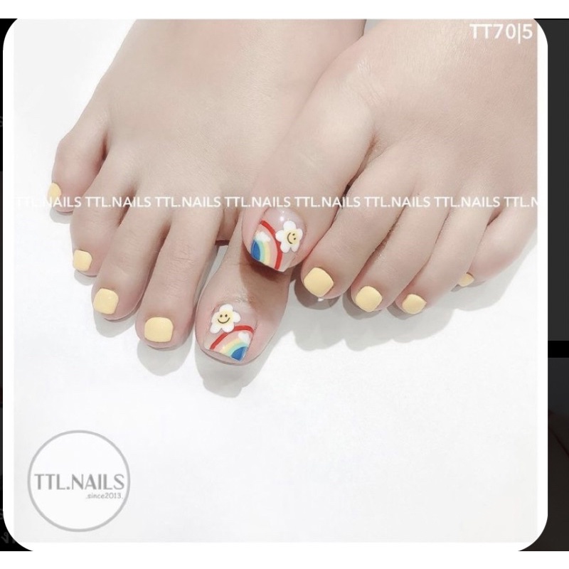 Nailbox Bộ 24 móng chân giả dễ thương nhẹ nhàng giá rẻ kèm keo dũa