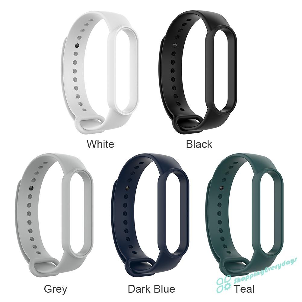 Dây Đeo Thay Thế Chất Liệu Silicon Màu Trơn Cho Xiaomi Miband 5 / Nfc