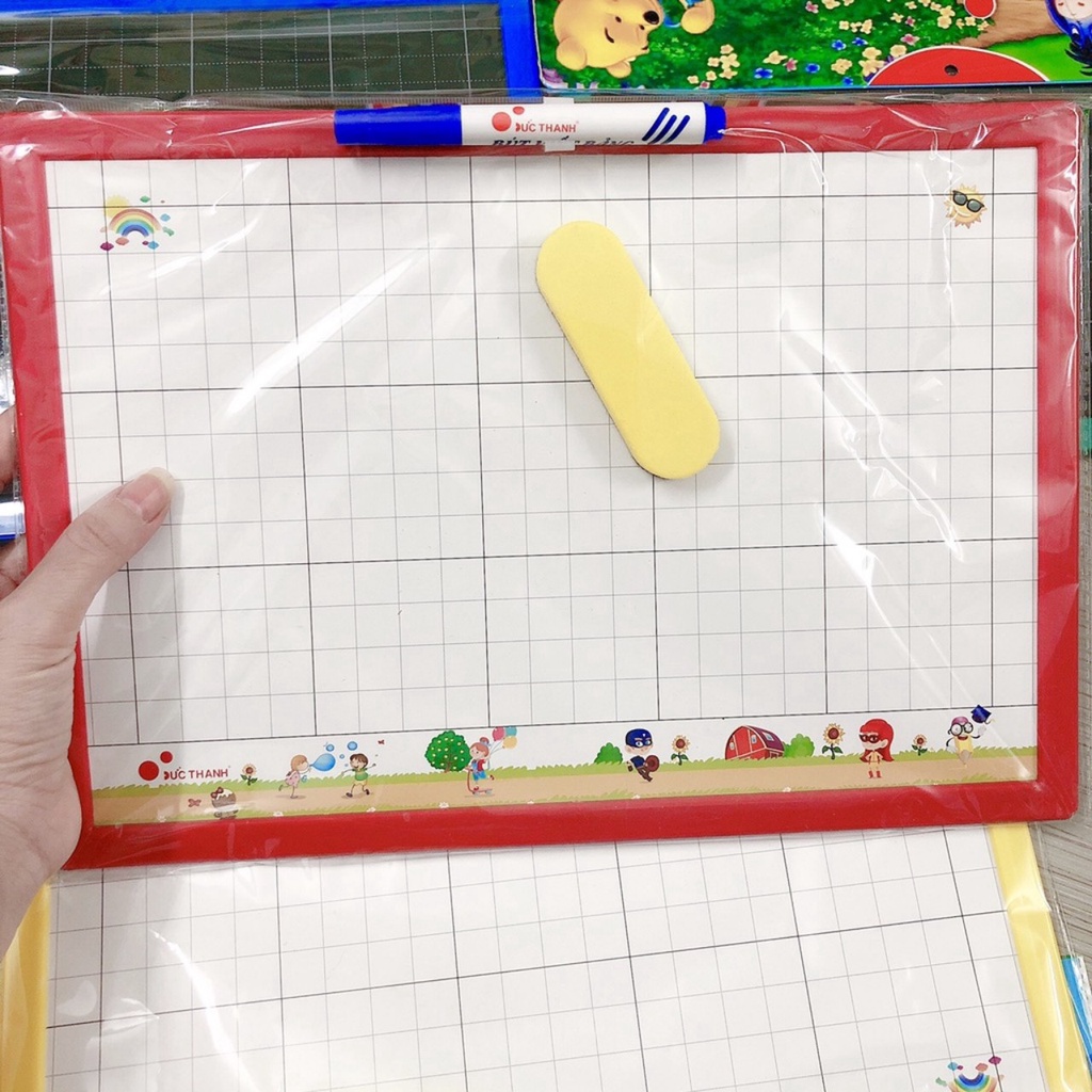 Bảng học sinh 2 mặt Đức Thanh - Kèm bút dạ bảng bông lau bảng