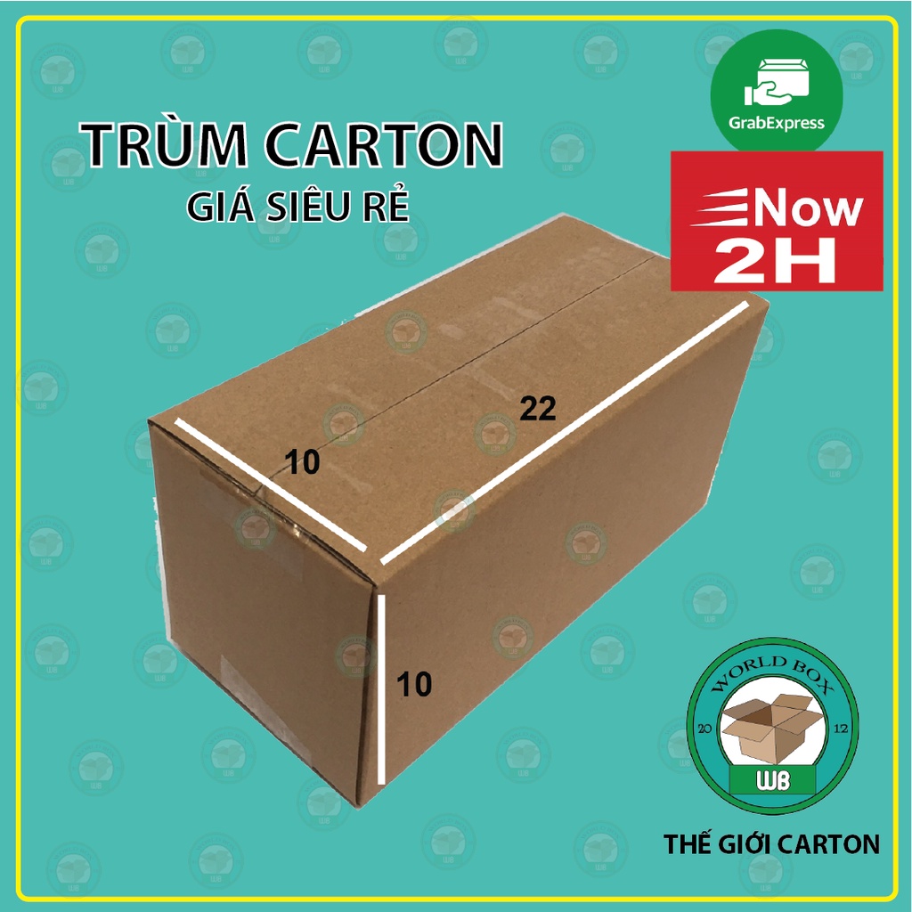 Thùng hộp carton gói hàng 22x10x10 bộ 50 không in
