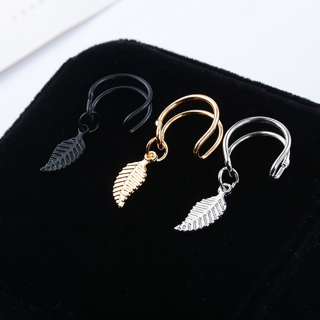 Bông Tai Dạng Kẹp Hình Chiếc Lá Thời Trang