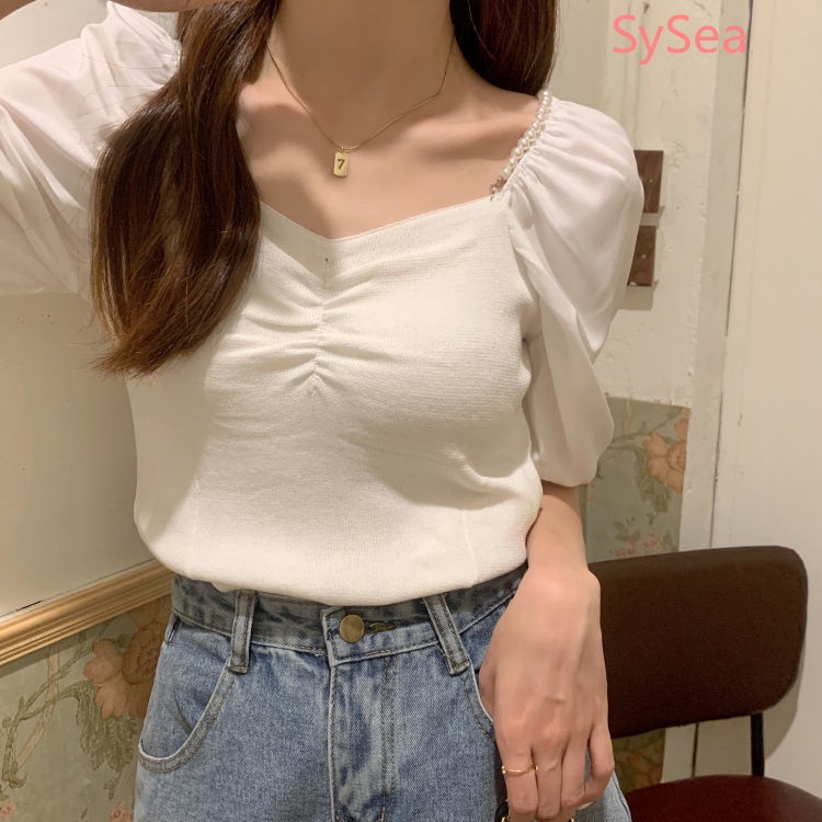 Áo Dệt Kim Trễ Vai Thời Trang Mùa Hè Cho Nữ