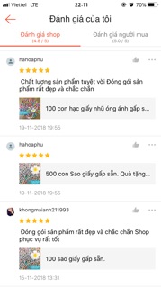 HẠC GIẤY NHŨ ÓNG ÁNH - 100 CON