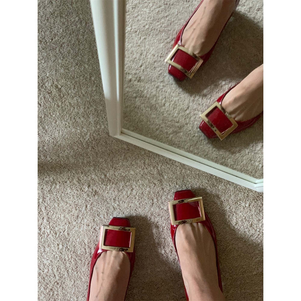 No BOX-Belle Dụng Cụ Bơm Khóa Quả Lê Bằng Da Gót Chân 4Cm Cho Phụ Nữ