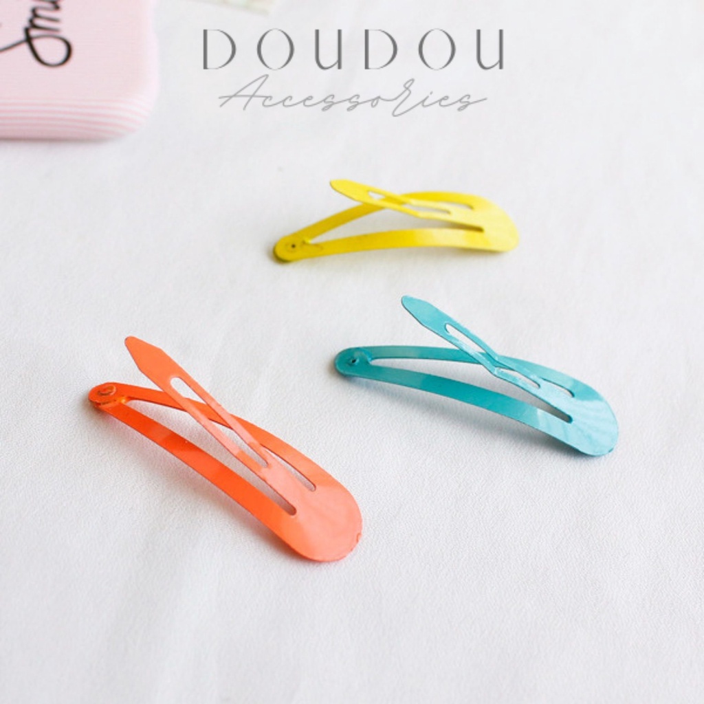 Phụ kiện kẹp tóc xinh DOUDOU Kẹp tóc mái hình elip sơn dầu cao cấp Cặp bấm mái nữ thời trang FJ010