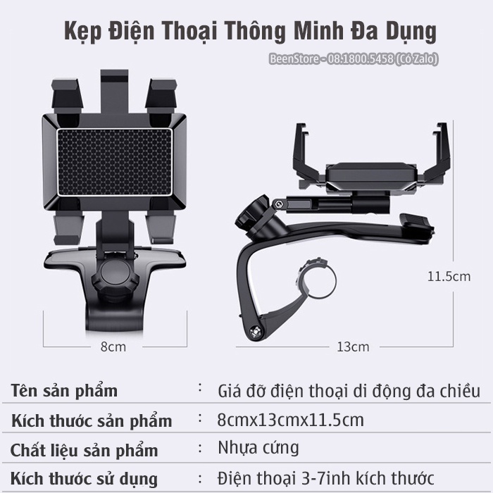 [Mã LIFEAUMAY giảm 10% tối đa 30k đơn 150k] Kẹp Điện Thoại Ô tô - Giá đỡ điện thoại Xoay 360 thông minh