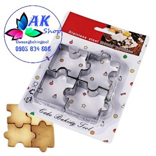 SET 4 KHUÔN INOX CUTTER HÌNH HỌC - PUZZLE ( 2602.230)