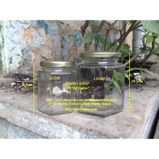 Hũ thuỷ tinh hình lục giác 100ml 180ml 380ml 500ml 750ml