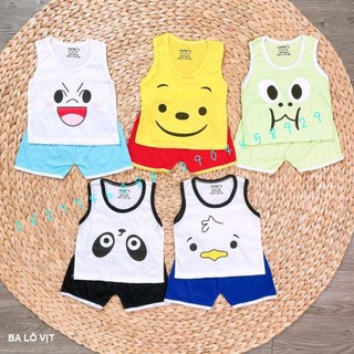 Combo 5 bộ (nguyên set) ba lỗ bé trai, bé gái. Size 3-14kg