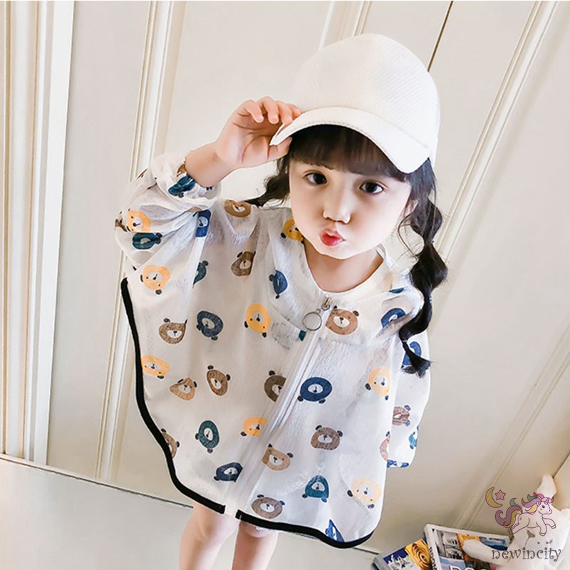 Áo khoác có nón in hình hoạt hình thời trang cho bé gái