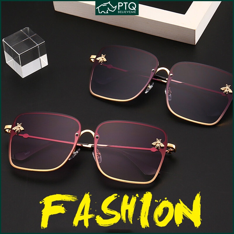 Kính Mát Gọng Vuông Kim Loại Phong Cách Âu Mỹ