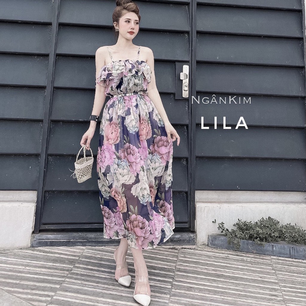 Váy maxi 2 dây họa tiết hoa , đầm maxi 2 dây voan dáng dài - mã A007- thời trang thiết kế | BigBuy360 - bigbuy360.vn