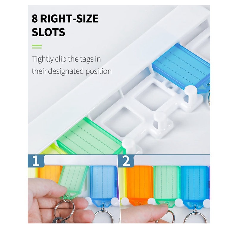 Set 4 Giá Đỡ Chìa Khóa Gắn Tường Bằng Nhựa Cứng Trong Suốt 8 Màu Tùy Chọn